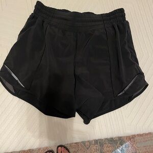 Lululemon hotty hot high rise shorts 4”. Great condition. Size 6. Black